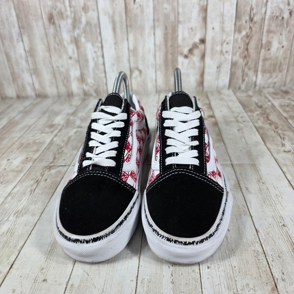 Vans Old‎ Skool Checkerboard Red White Sneakers Canvas Women's Size 6.5 - Picture 4 of 8